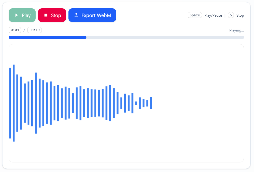 Mirror bar audio visualizer with rough detail and mirrored reflection